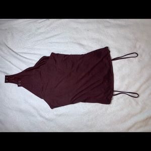 Burgundy Suede Body Suit